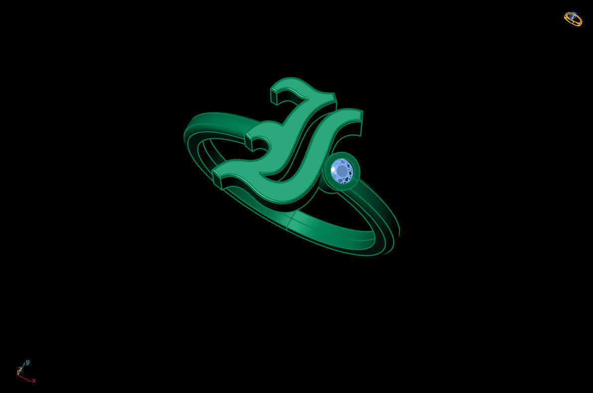 - Old English font ring I 3D print model_9