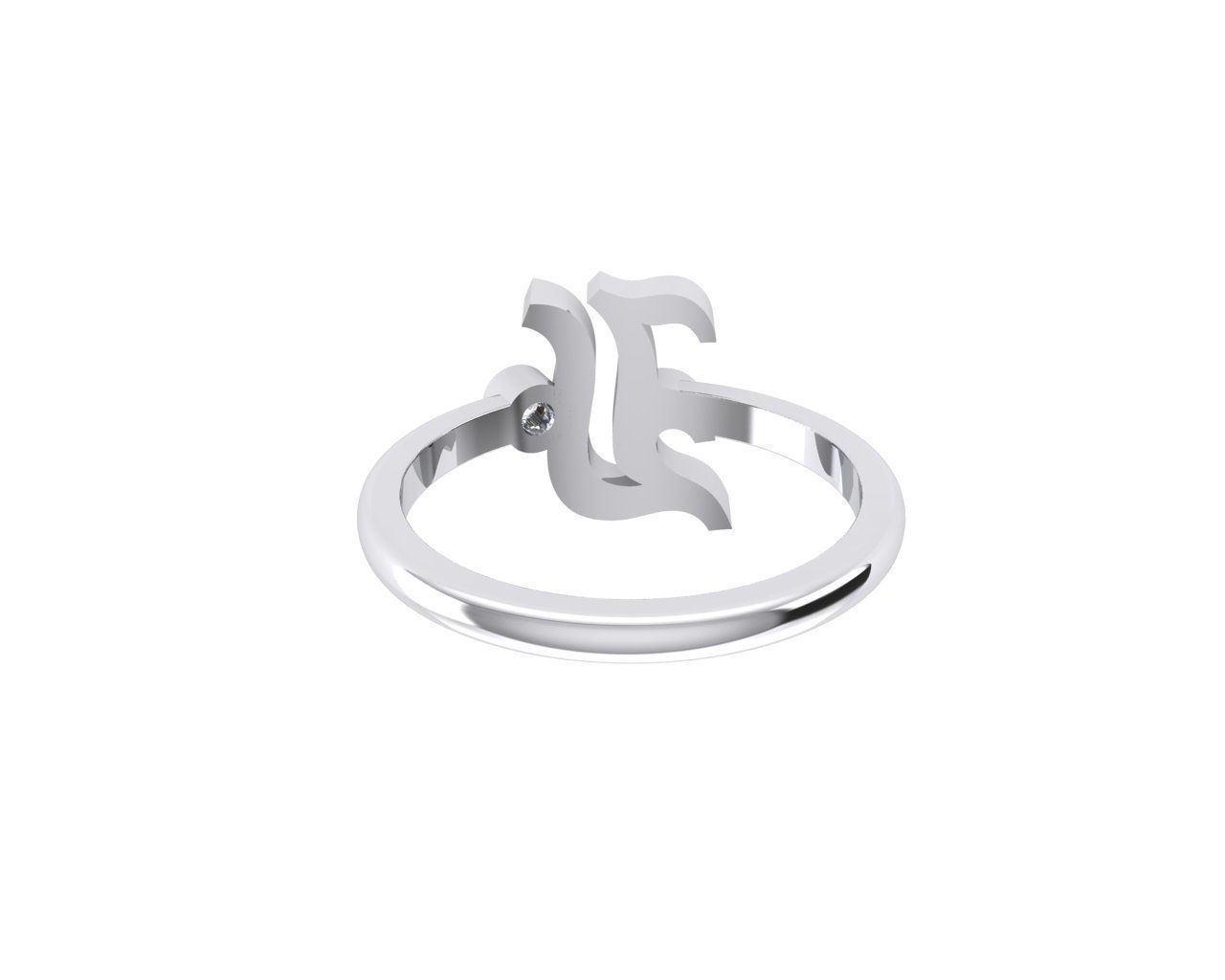 - Old English font ring I 3D print model_5