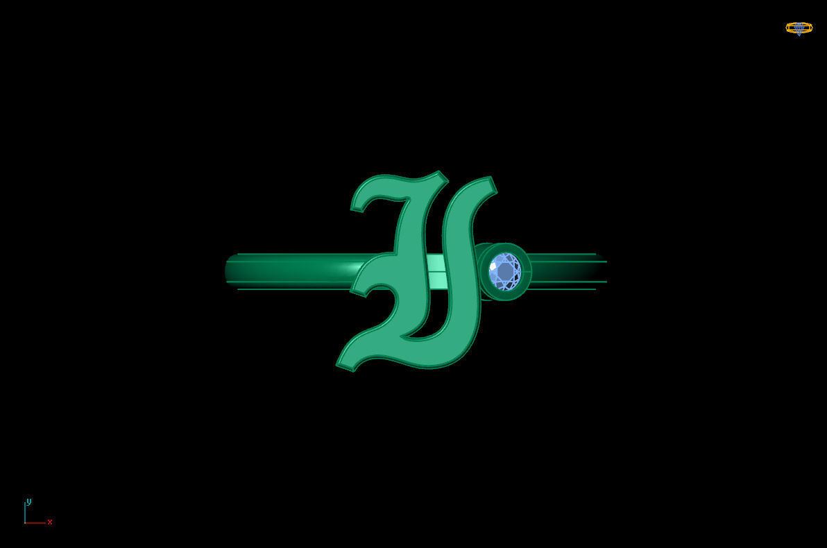 - Old English font ring I 3D print model_6