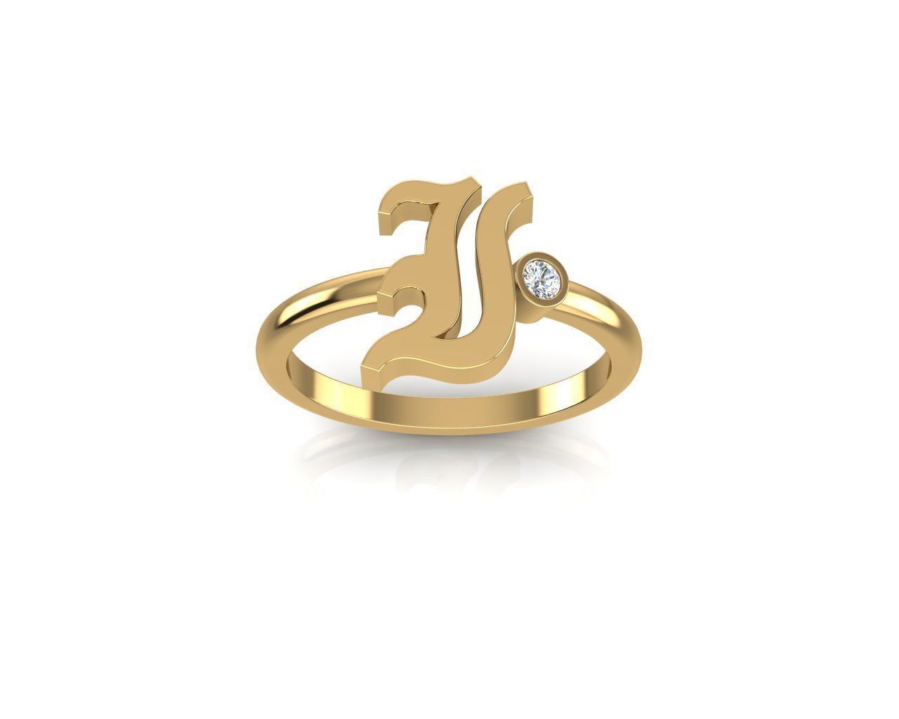 - Old English font ring I 3D print model_1