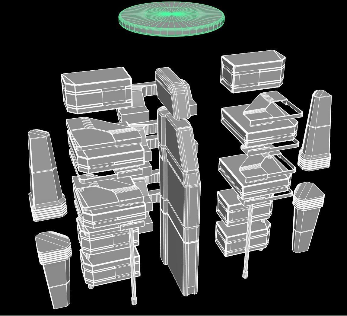 Sci fi Building - VR Low-poly 3D model_11