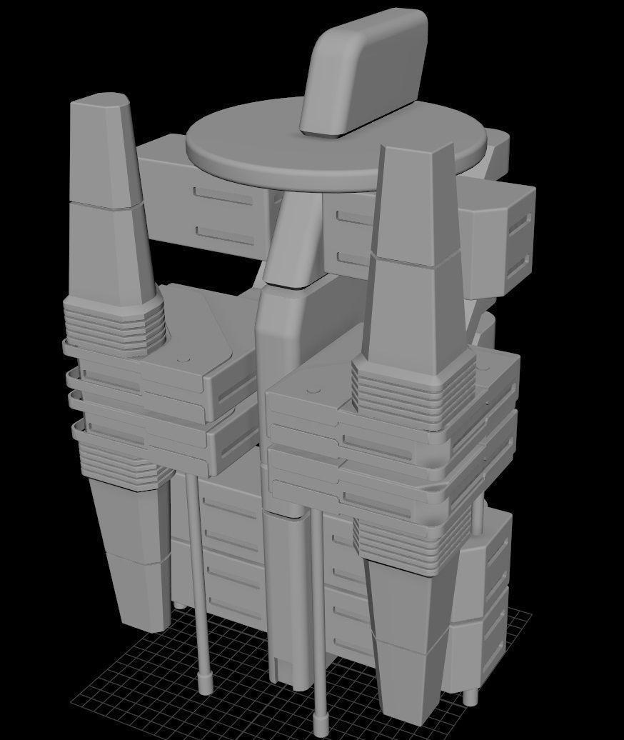 Sci fi Building - VR Low-poly 3D model_7