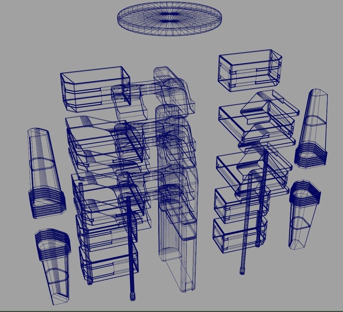 Sci fi Building - VR Low-poly 3D model_5