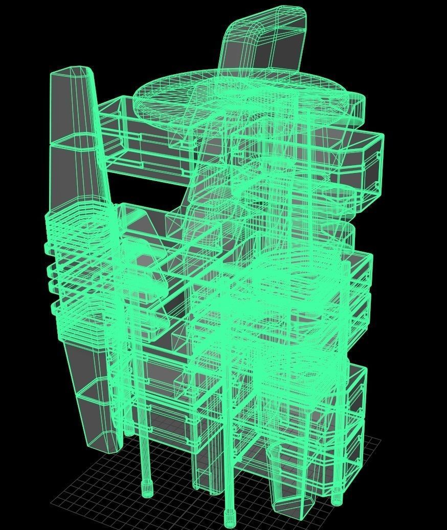 Sci fi Building - VR Low-poly 3D model_12