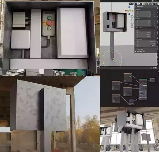 Pump Panel 3  Low-poly 3D model