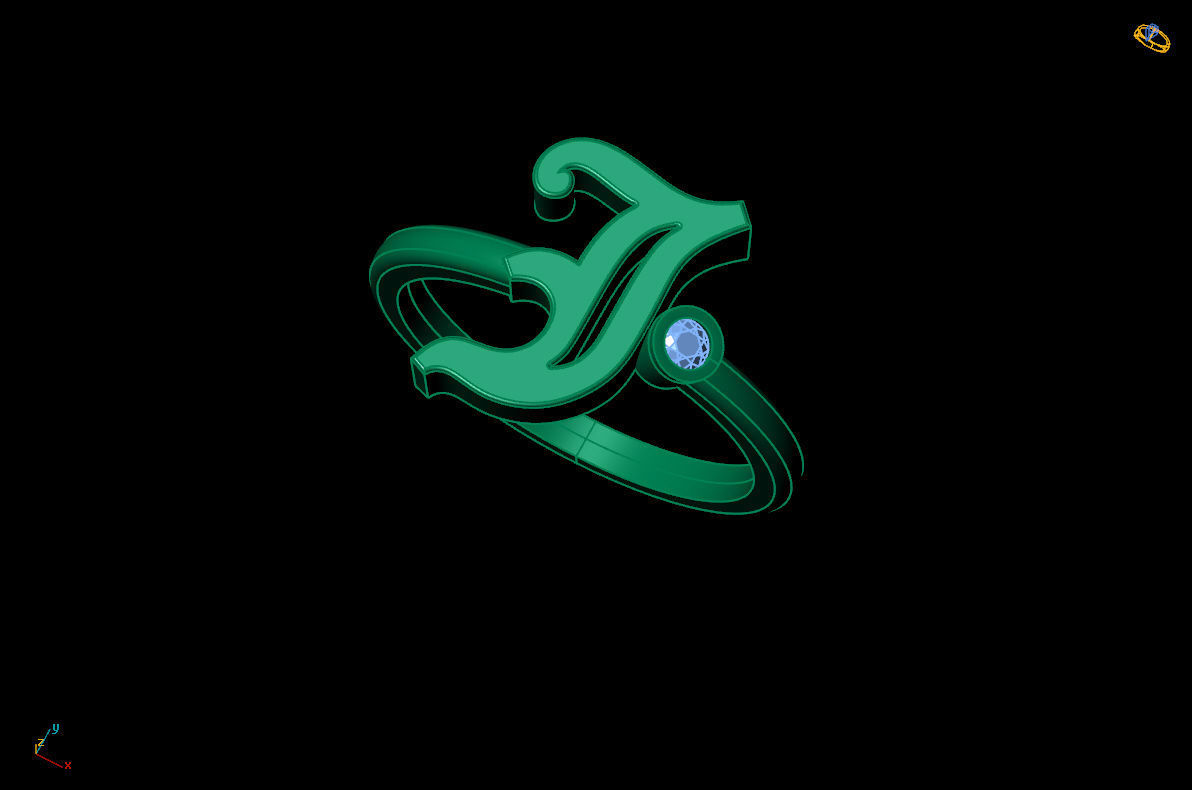 - Old English font ring J 3D print model_9