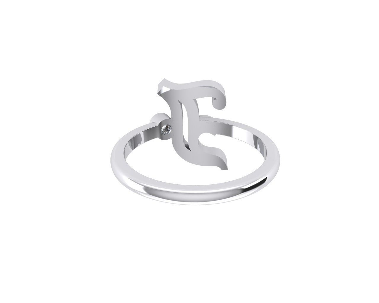 - Old English font ring J 3D print model_5