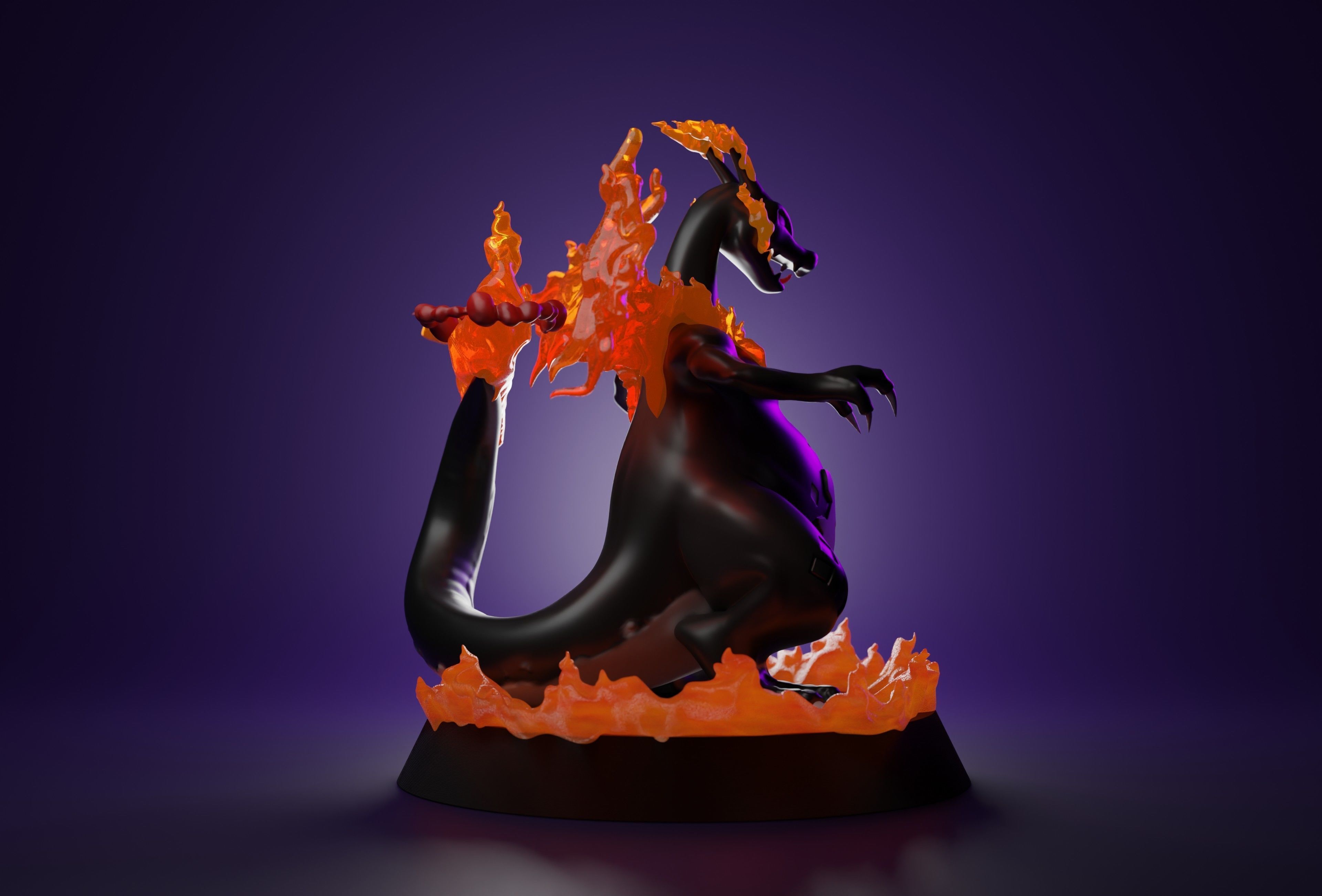 GMAX CHARIZARD - 3D PRINTABLE POKEMON IN PIECES AND WHOLE 3D print model_10