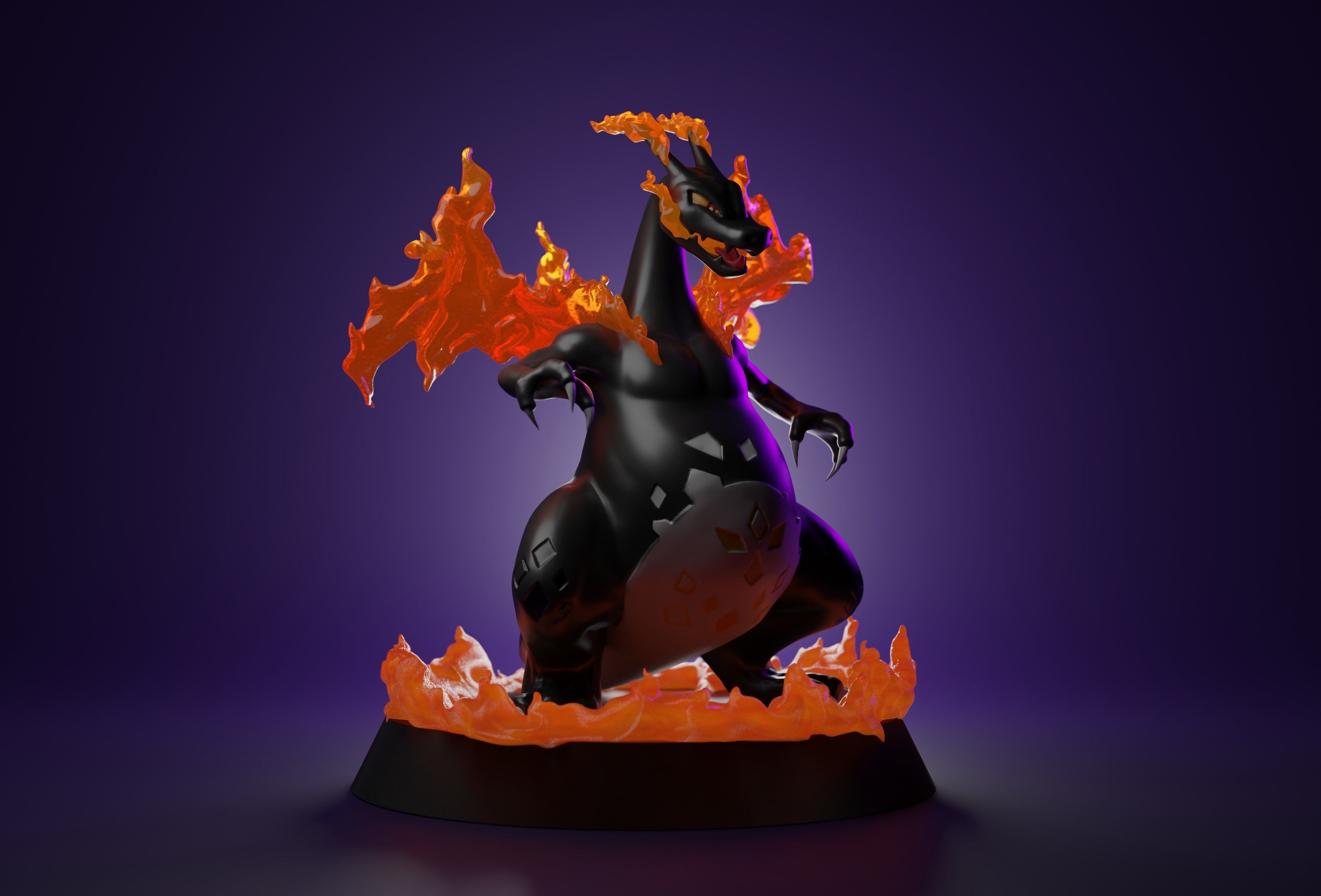 GMAX CHARIZARD - 3D PRINTABLE POKEMON IN PIECES AND WHOLE 3D print model_2