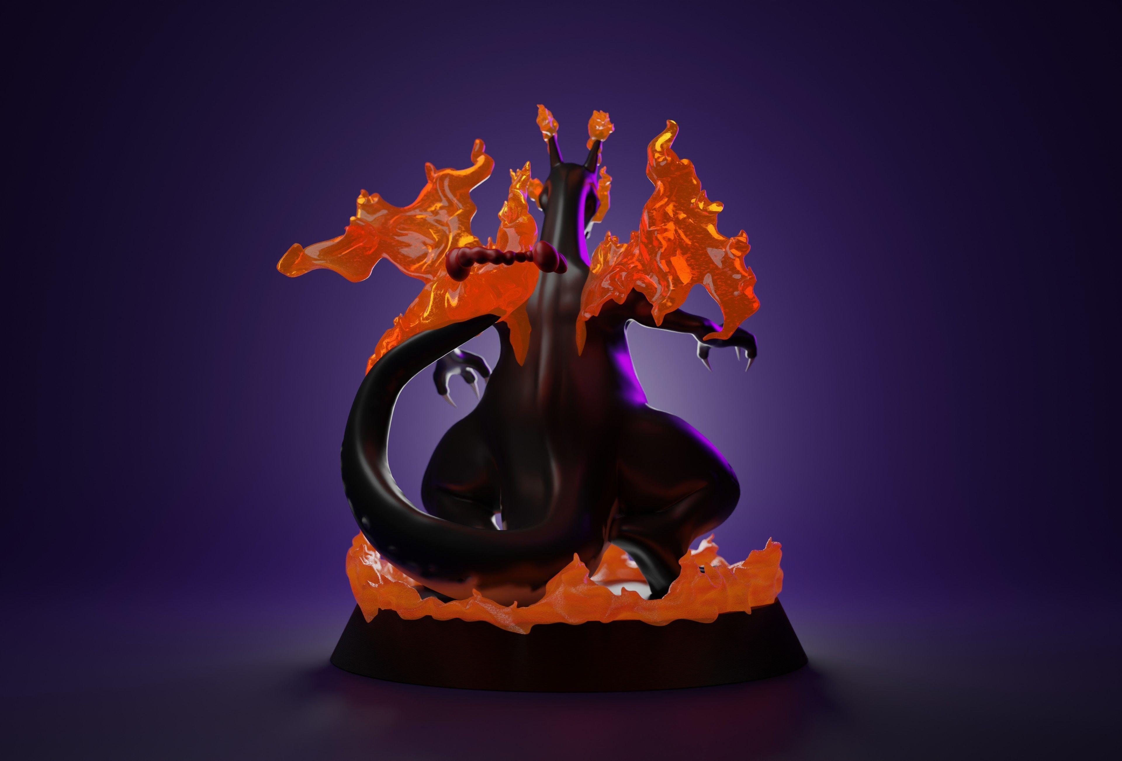 GMAX CHARIZARD - 3D PRINTABLE POKEMON IN PIECES AND WHOLE 3D print model_4