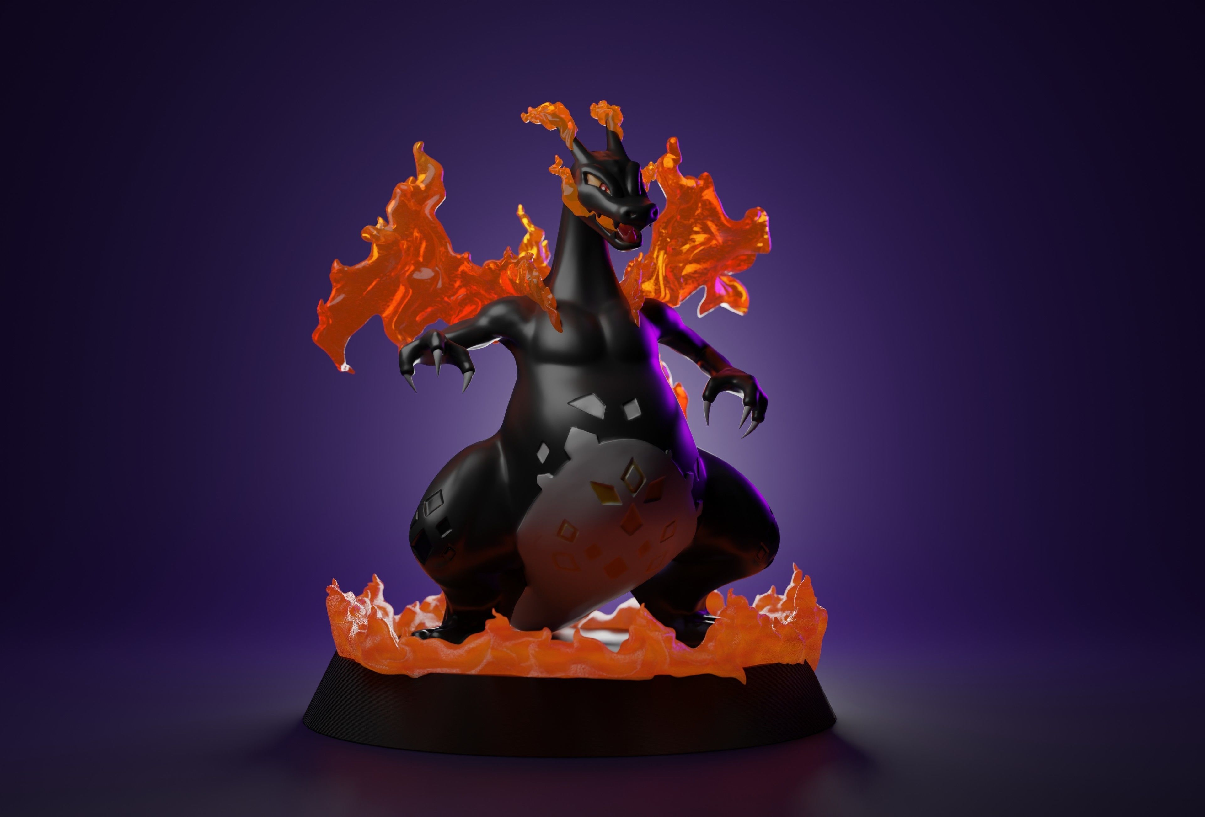 GMAX CHARIZARD - 3D PRINTABLE POKEMON IN PIECES AND WHOLE 3D print model_13
