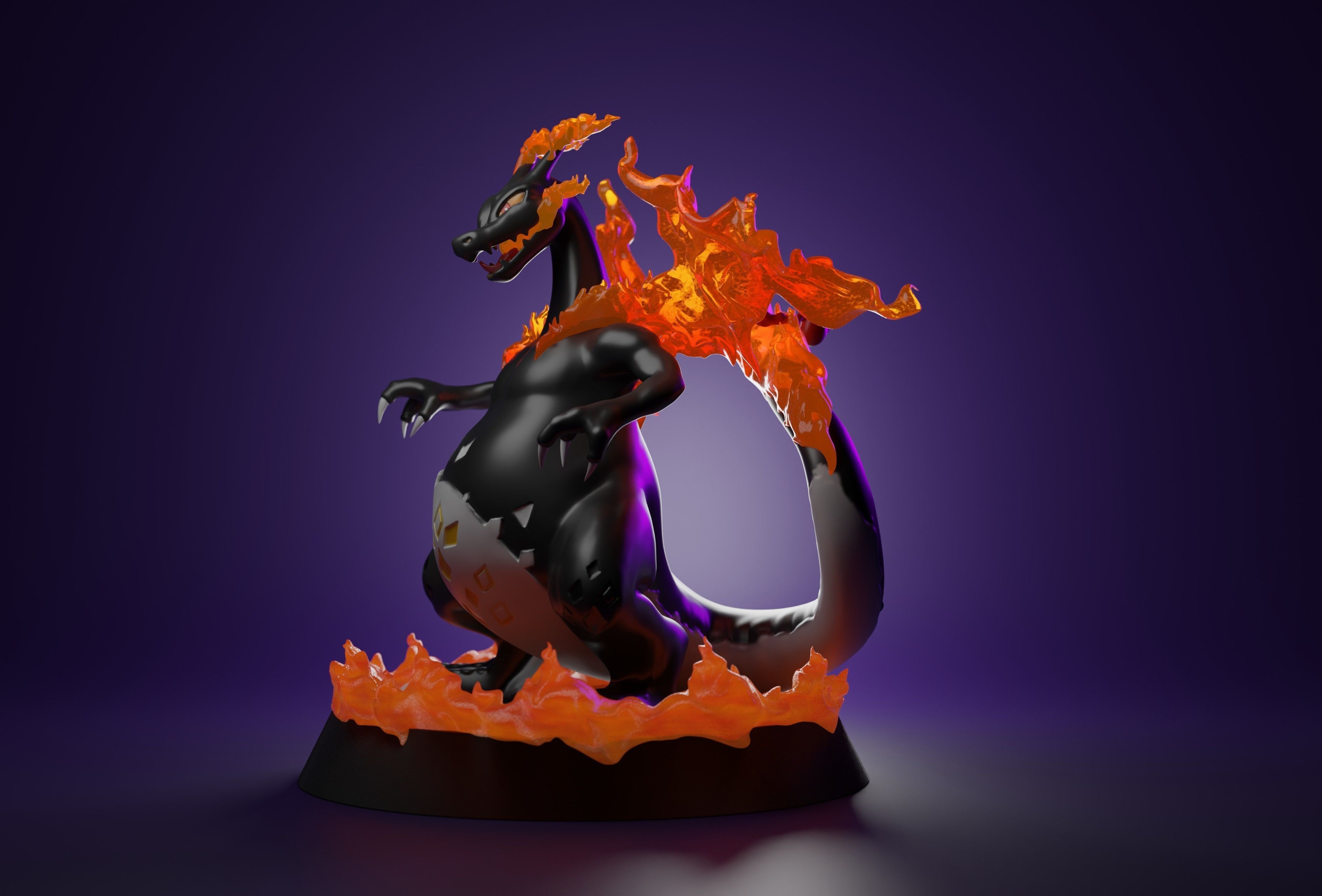 GMAX CHARIZARD - 3D PRINTABLE POKEMON IN PIECES AND WHOLE 3D print model_7