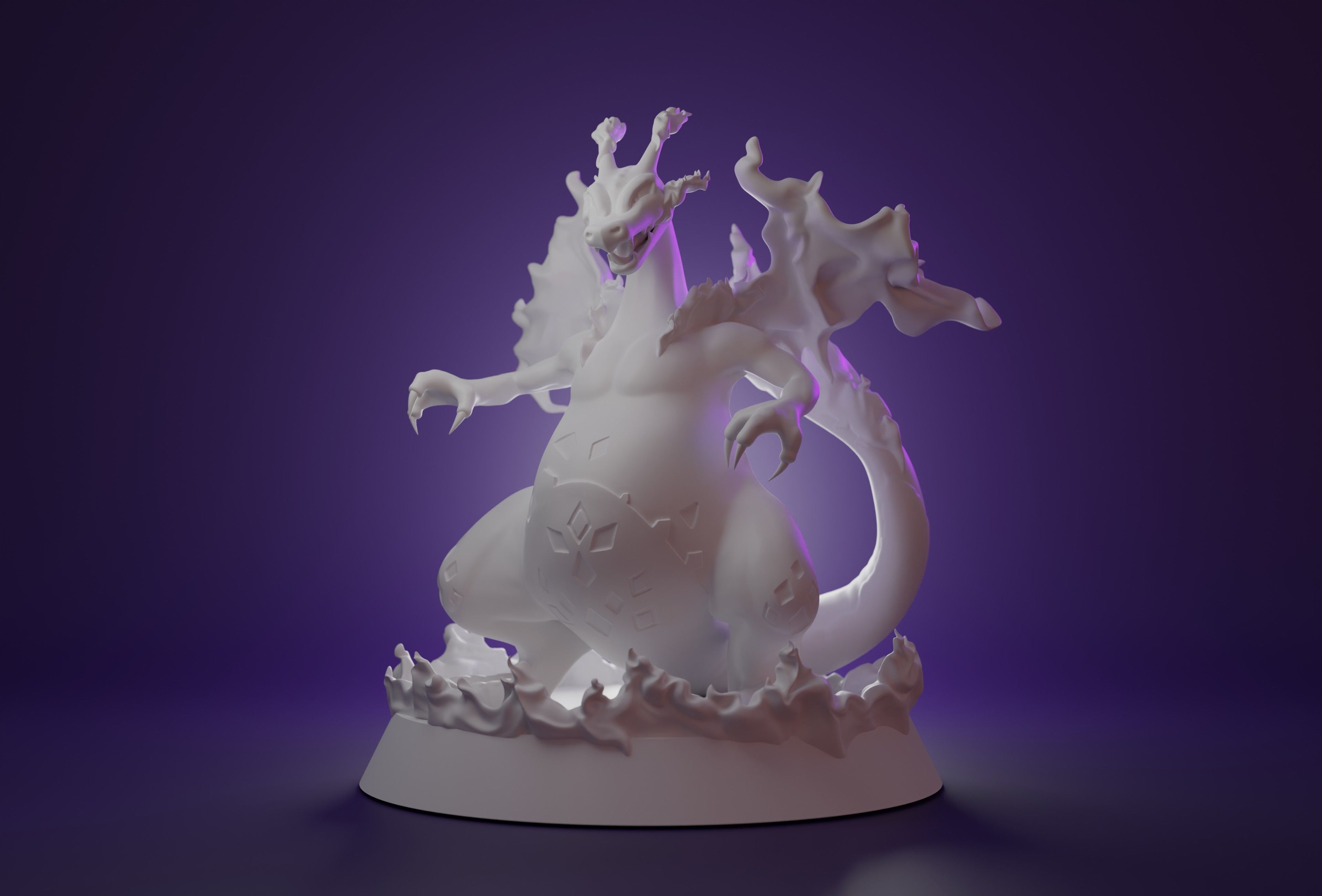 GMAX CHARIZARD - 3D PRINTABLE POKEMON IN PIECES AND WHOLE 3D print model_1