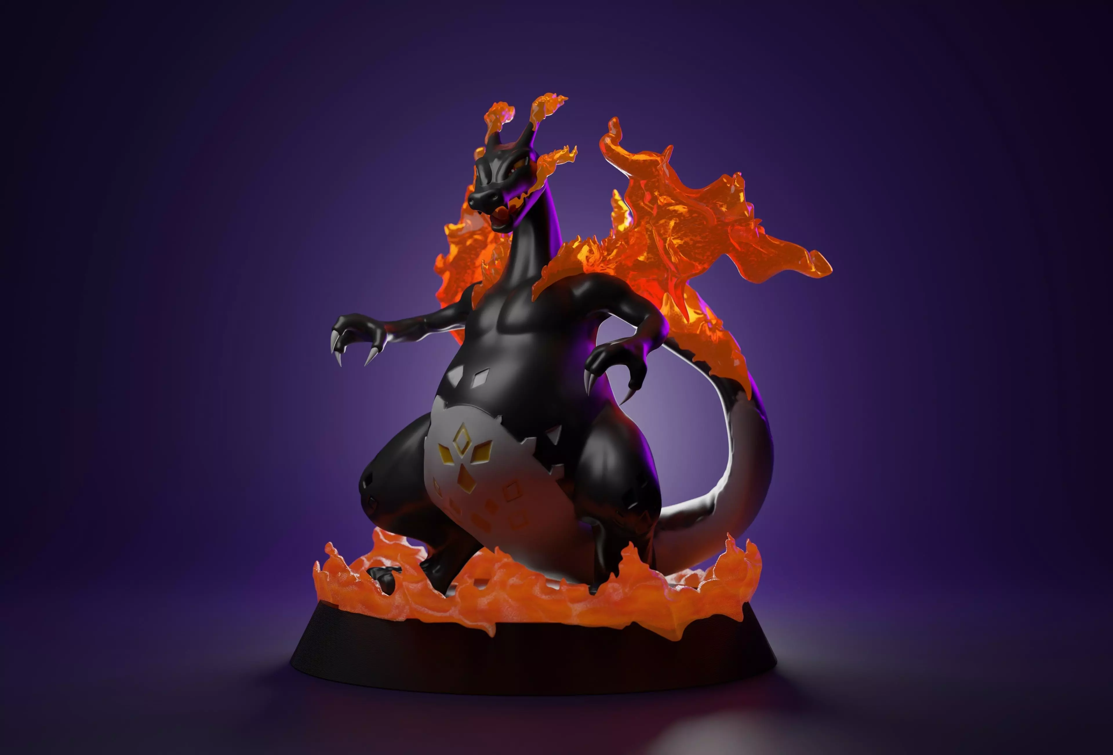GMAX CHARIZARD - 3D PRINTABLE POKEMON IN PIECES AND WHOLE 3D print model_0
