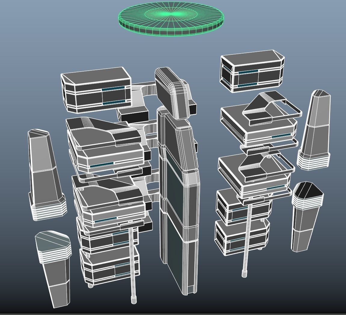 Sci-fi Building city - VR AR 3D Model Collection_16