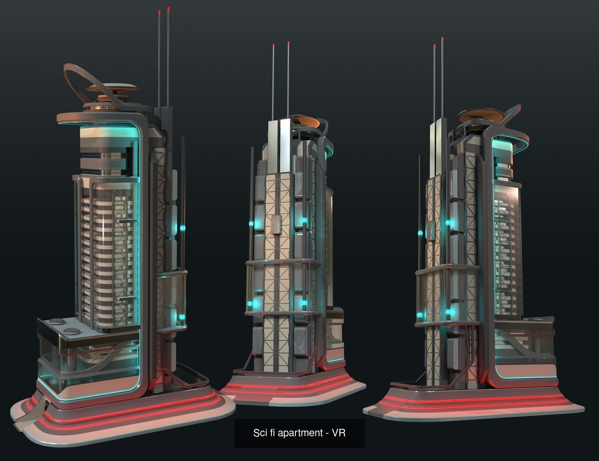 Sci-fi Building city - VR AR 3D Model Collection_8