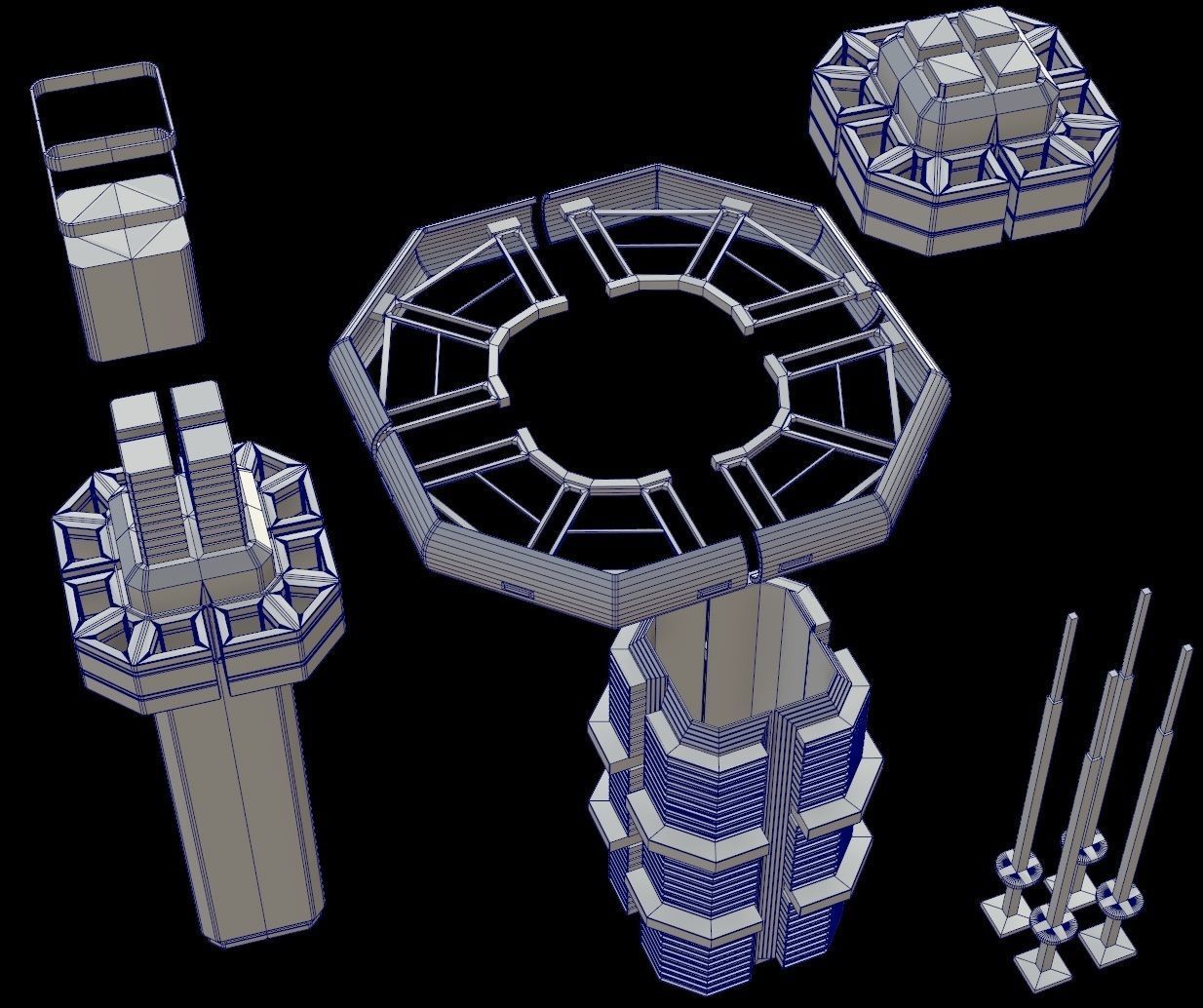 Sci-fi Building city - VR AR 3D Model Collection_20