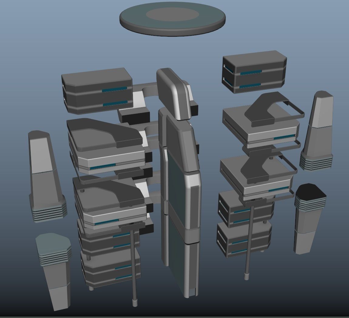 Sci-fi Building city - VR AR 3D Model Collection_17