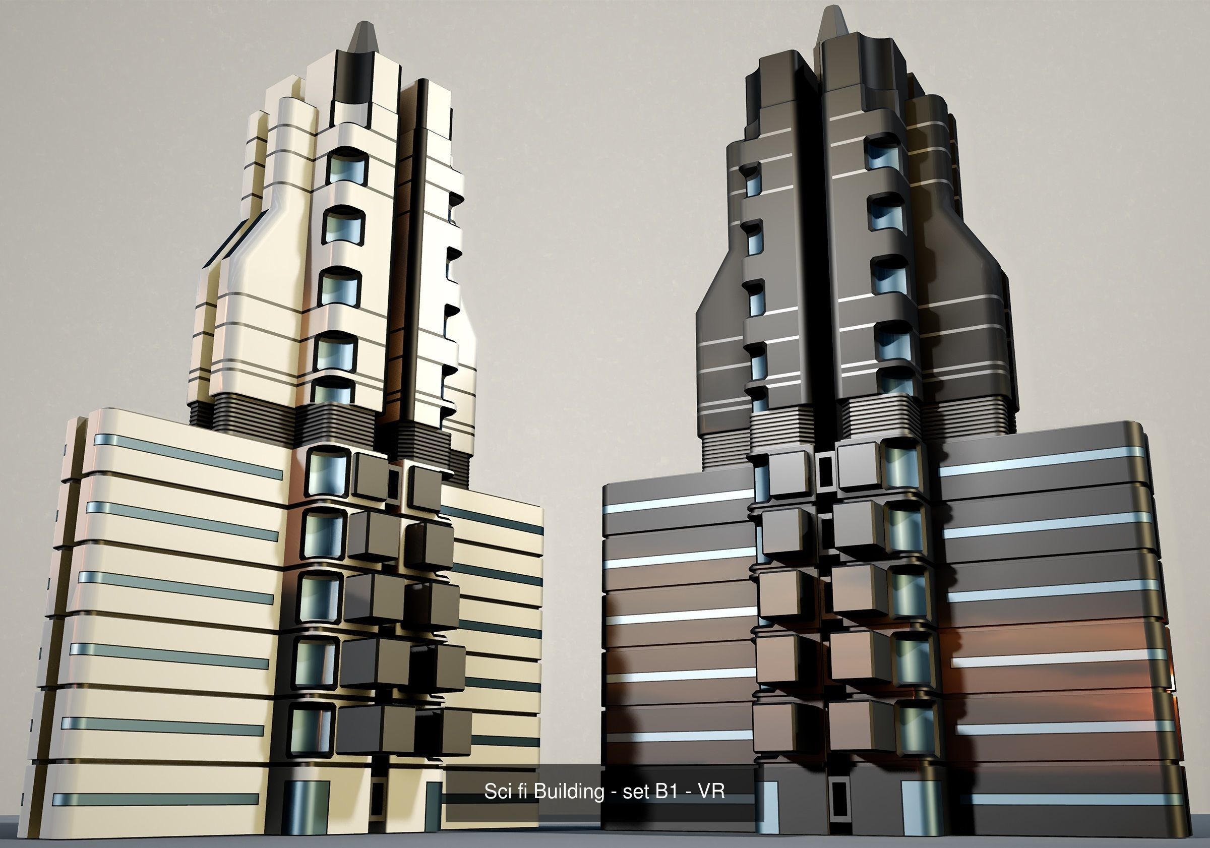Sci-fi Building city - VR AR 3D Model Collection_13