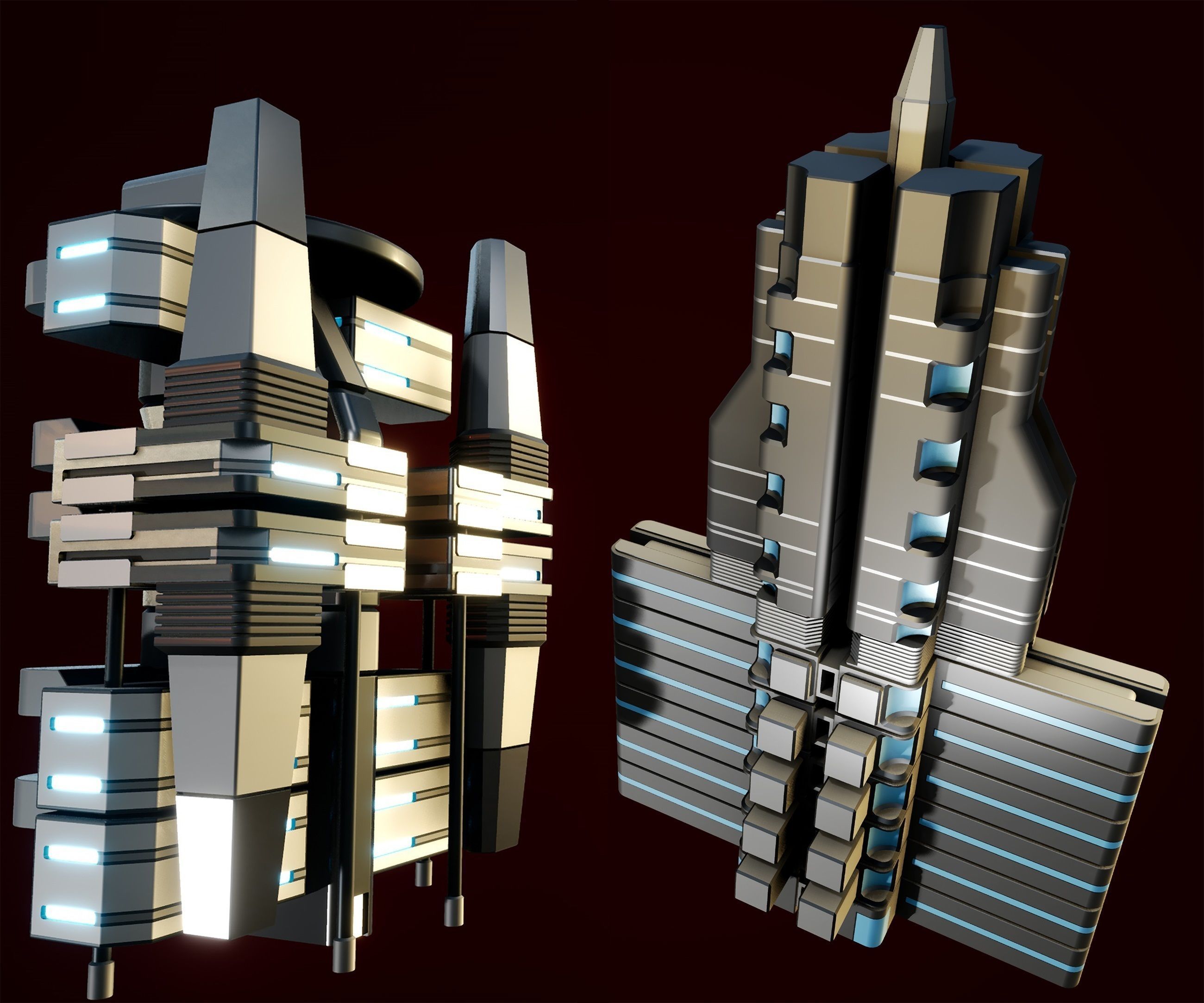 Sci-fi Building city - VR AR 3D Model Collection_12