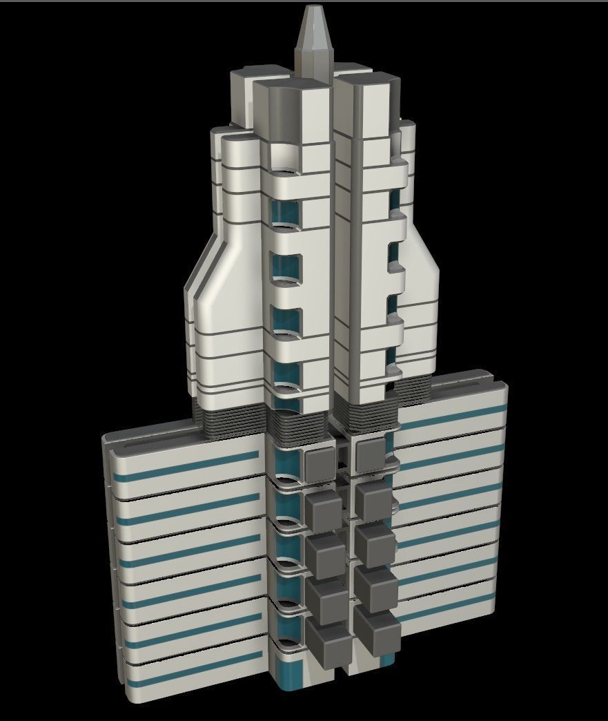 Sci-fi Building city - VR AR 3D Model Collection_28