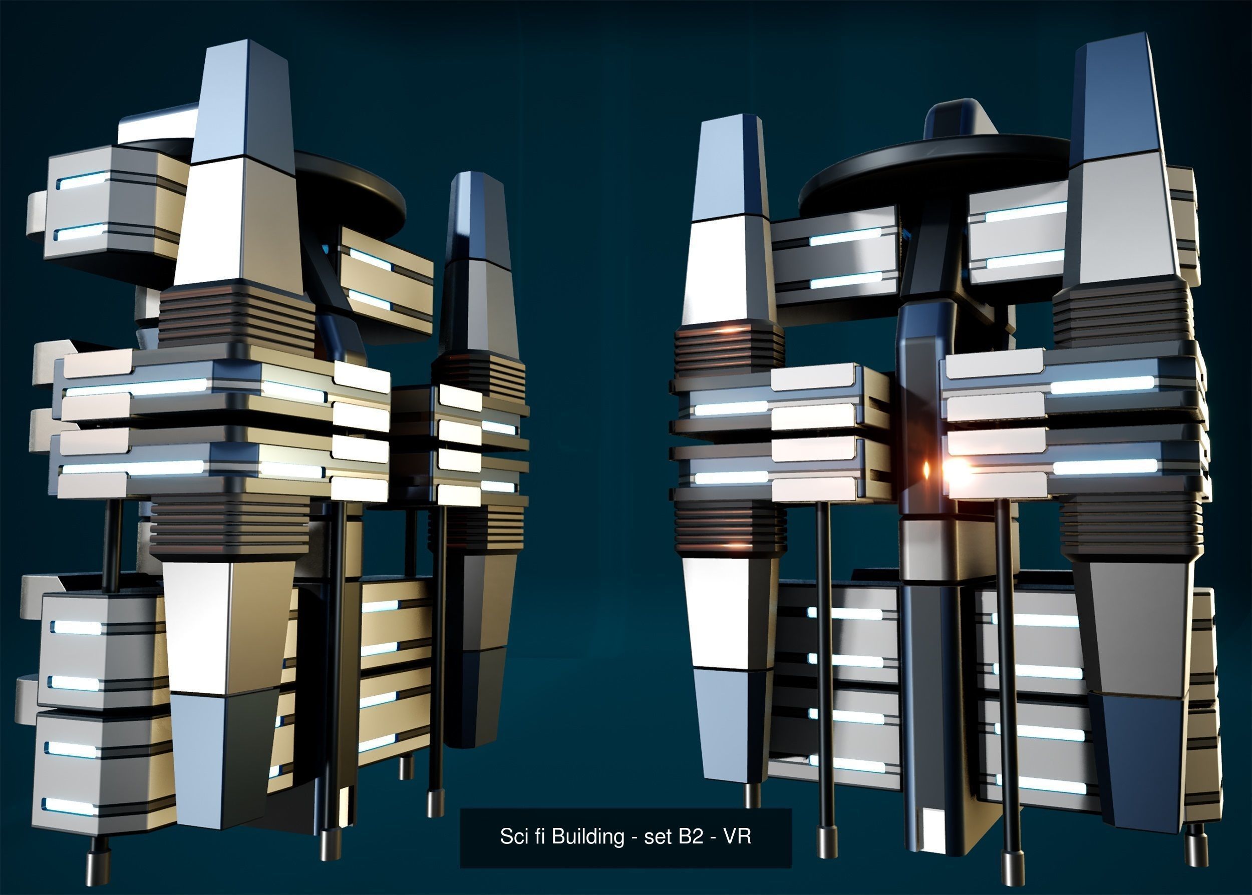 Sci-fi Building city - VR AR 3D Model Collection_15