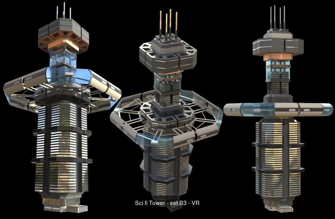 Sci-fi Building city - VR AR 3D Model Collection_9