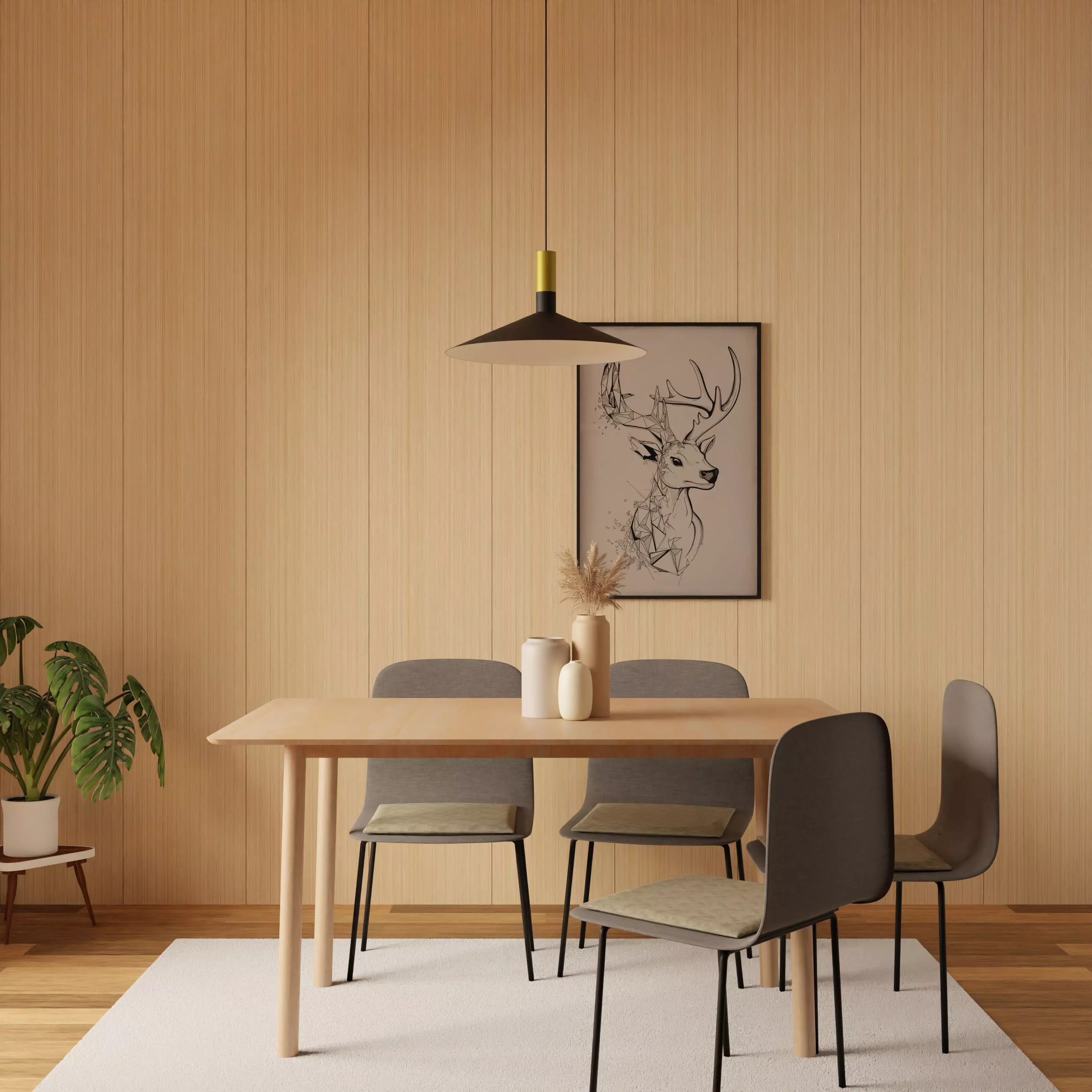 3D model Dining table and chair 1 VR / AR / low-poly | CGTrader