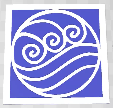 Avatar Water Tribe Symbol Coaster 3D print model_0