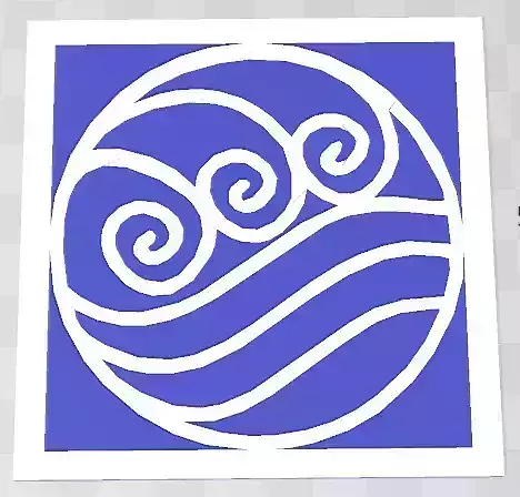 Avatar Water Tribe Symbol Coaster 3D print model
