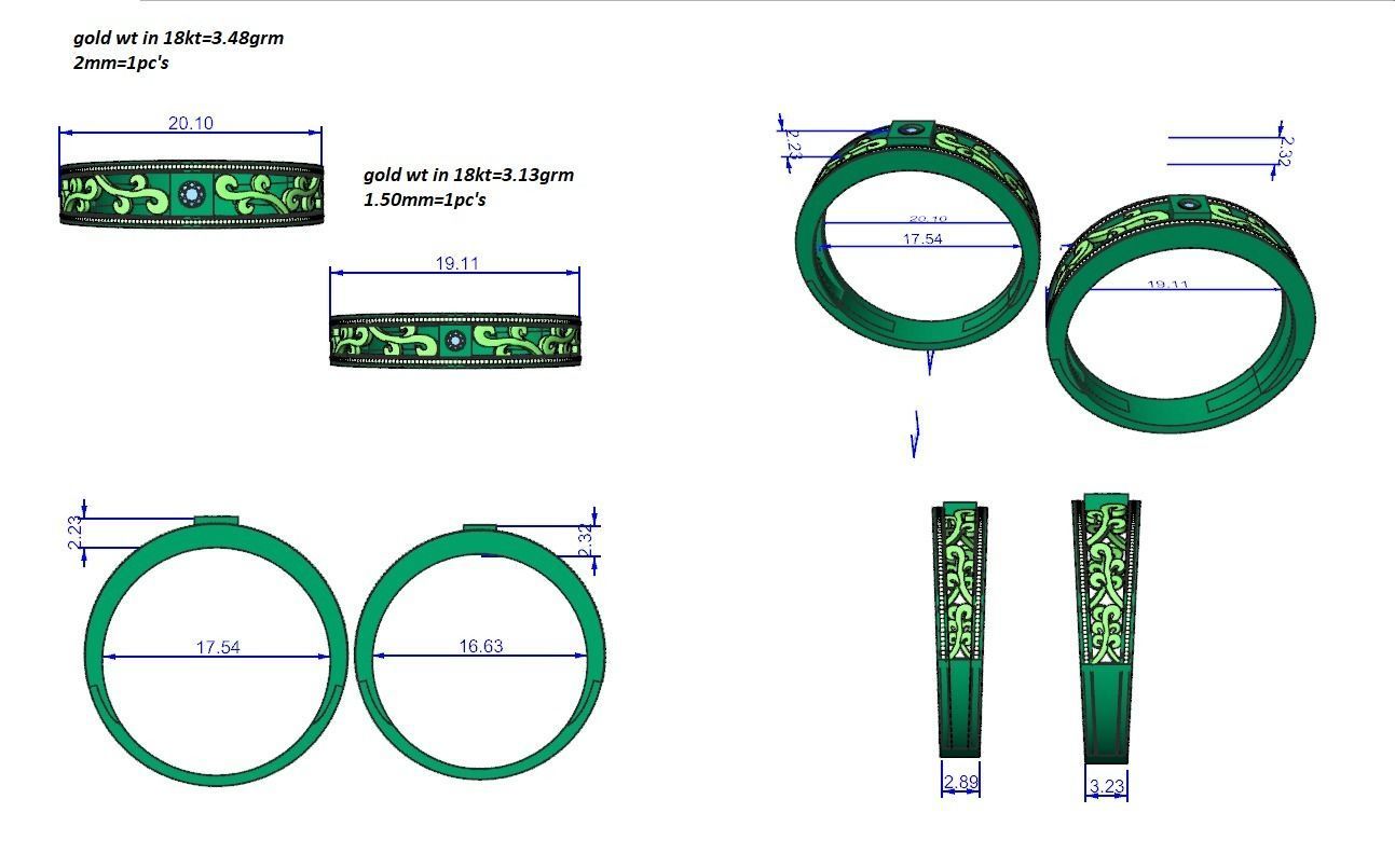 Band ring - s1  1434 3D print model_12