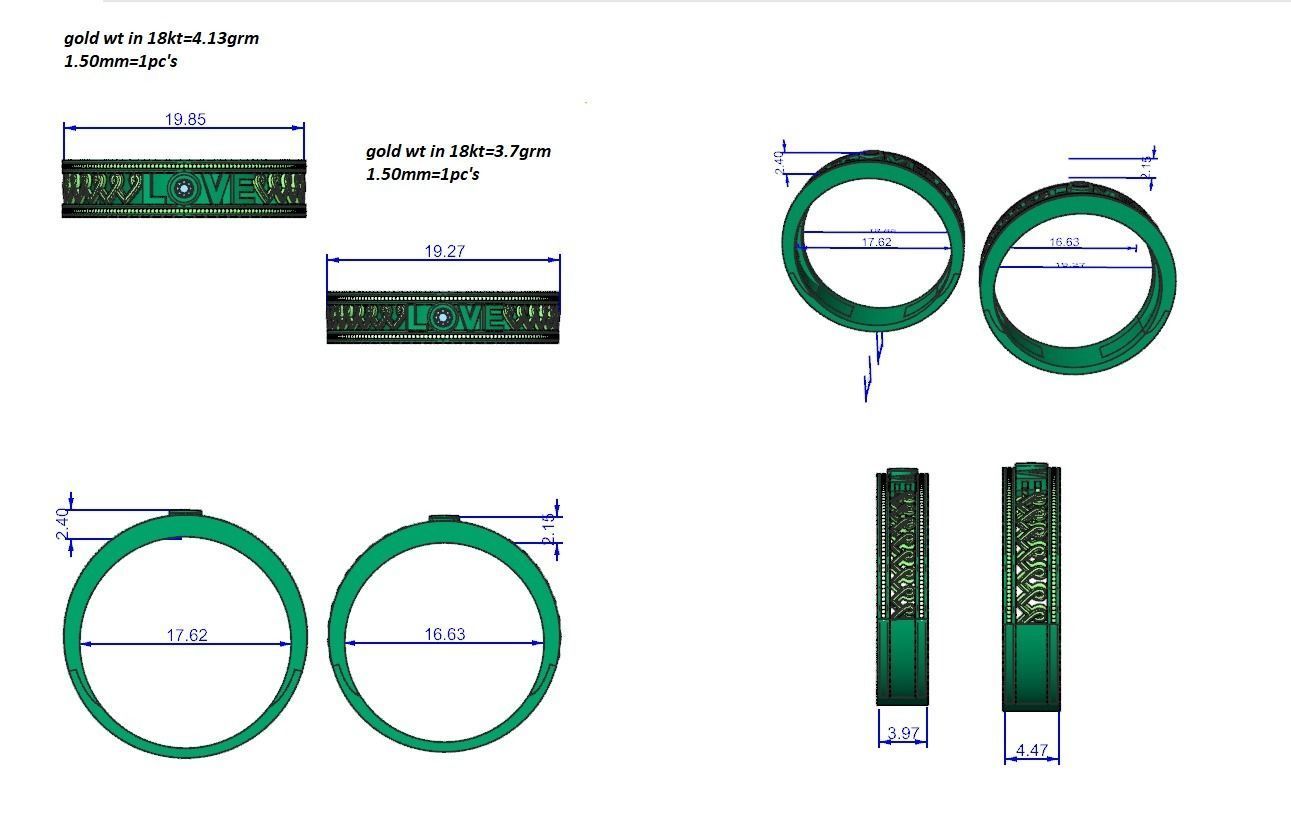 Band ring - s1  1430 3D print model_12