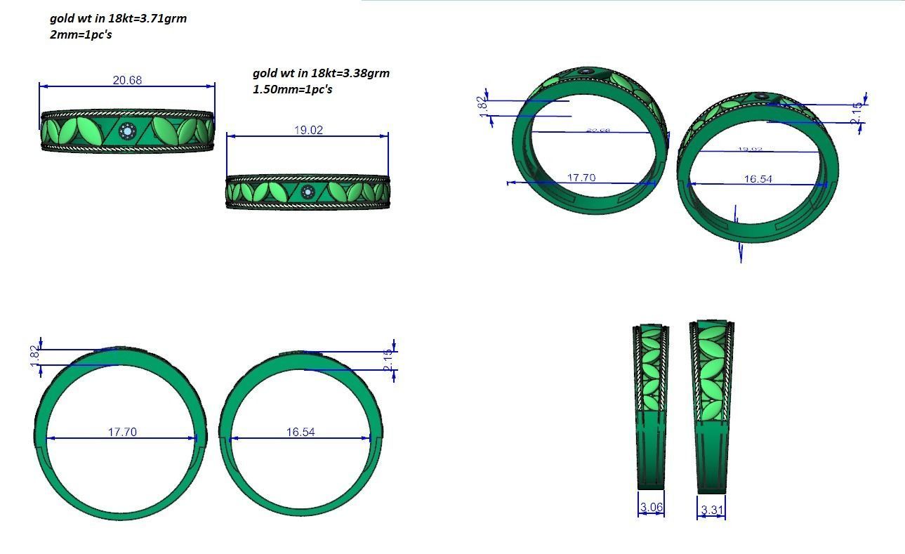 Band ring - s1  1416 3D print model_12