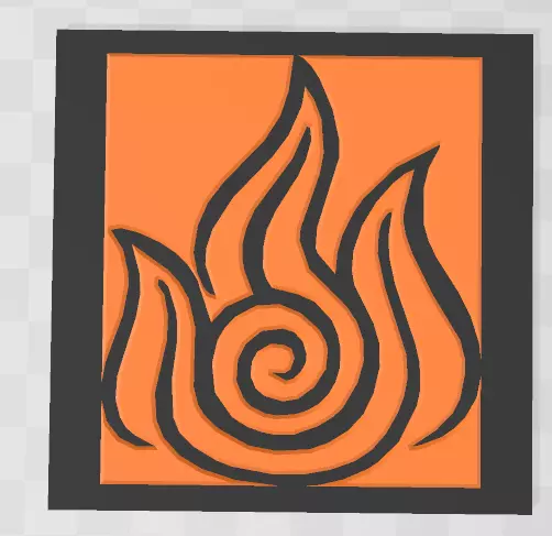 Avatar Fire Nation Symbol Coaster 3D print model_0