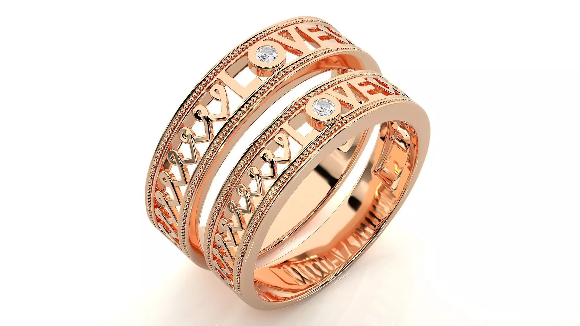 Band ring - nhan nu 1382 3D print model