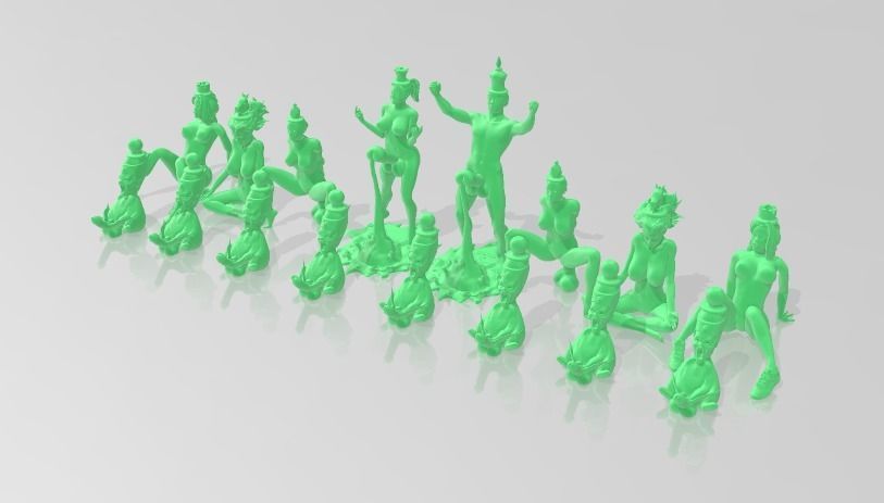 3D model in STL-obj-mtl-ply- format - Erotic Chess set 3D model 3D ...