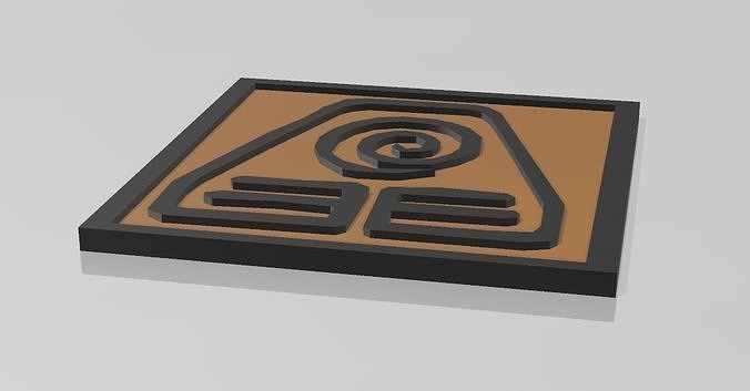 Avatar Earth Kingdom Symbol Coaster 3D print model