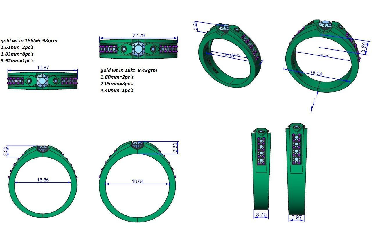 Band ring - s1  6133 3D print model_12