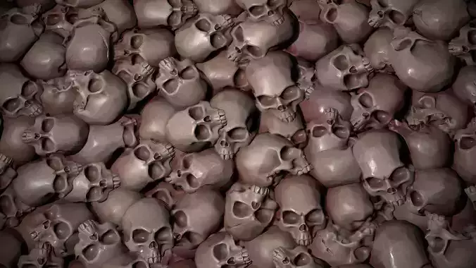 Pile of bloody skulls