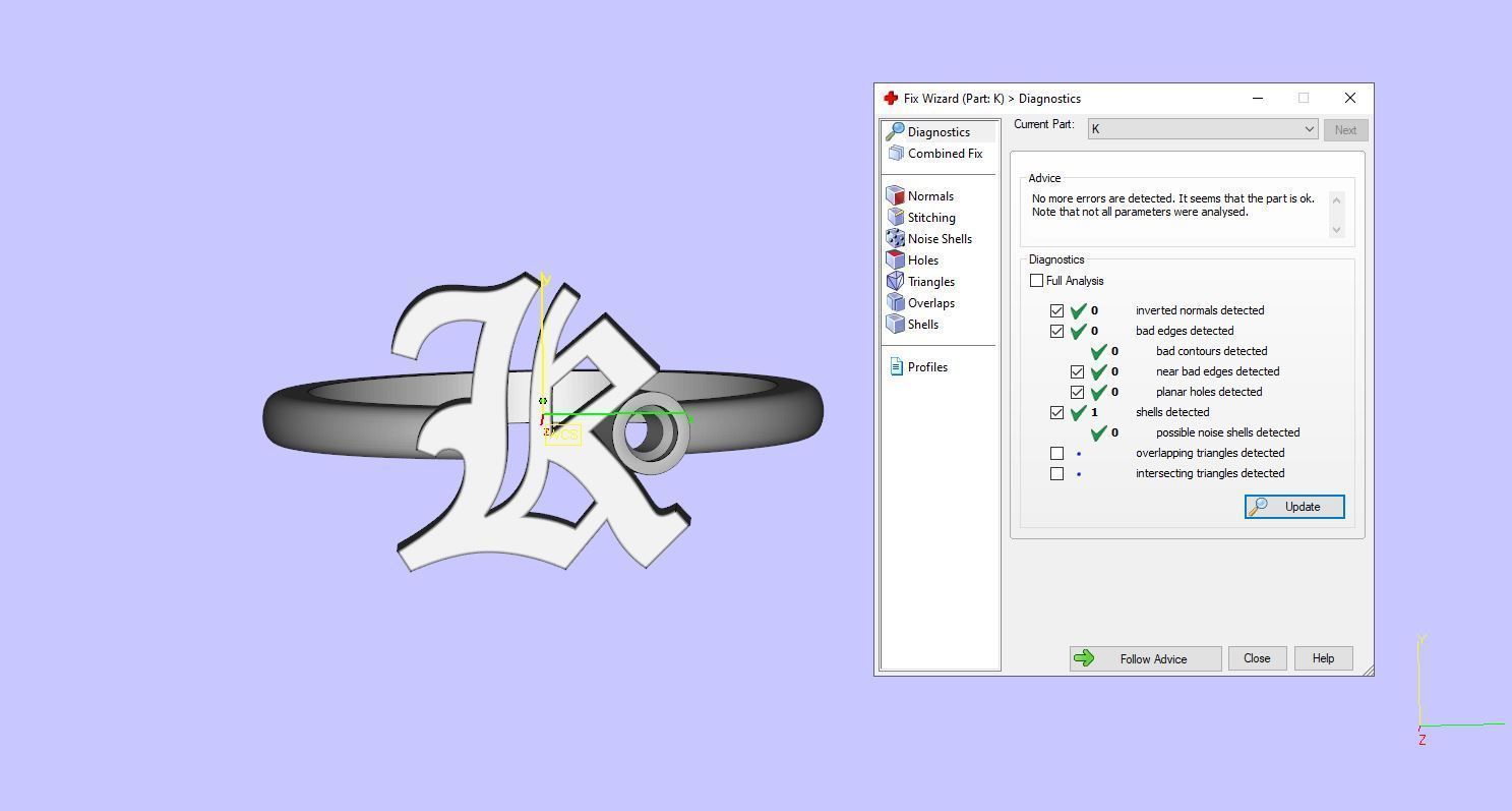 - Old English font ring K 3D print model_13