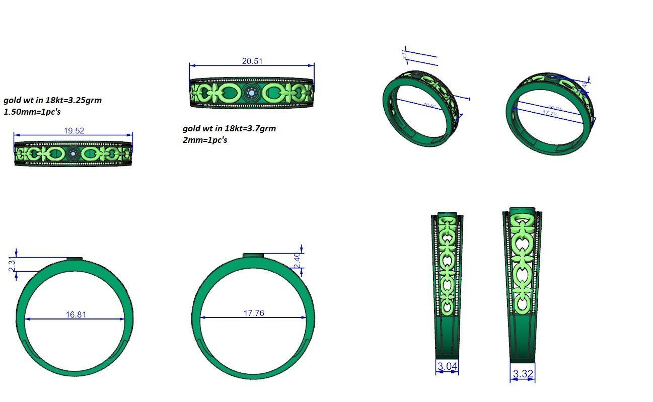 Band ring - s1  4785 3D print model_5