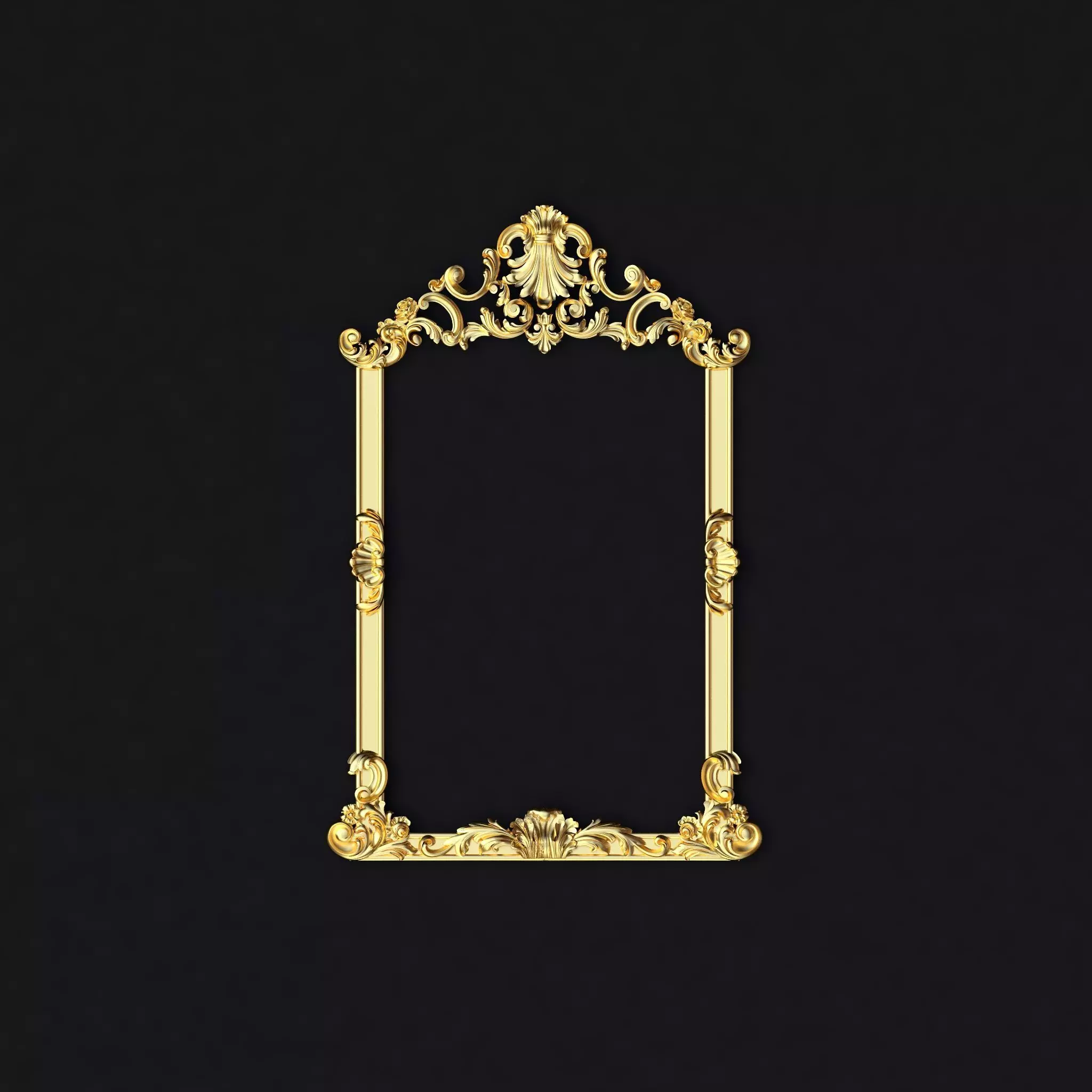 mirror gold ornate frame 3D model
