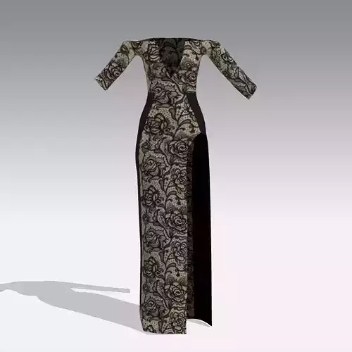 DRESS LONG SLIT FASHION DRESS LOOK