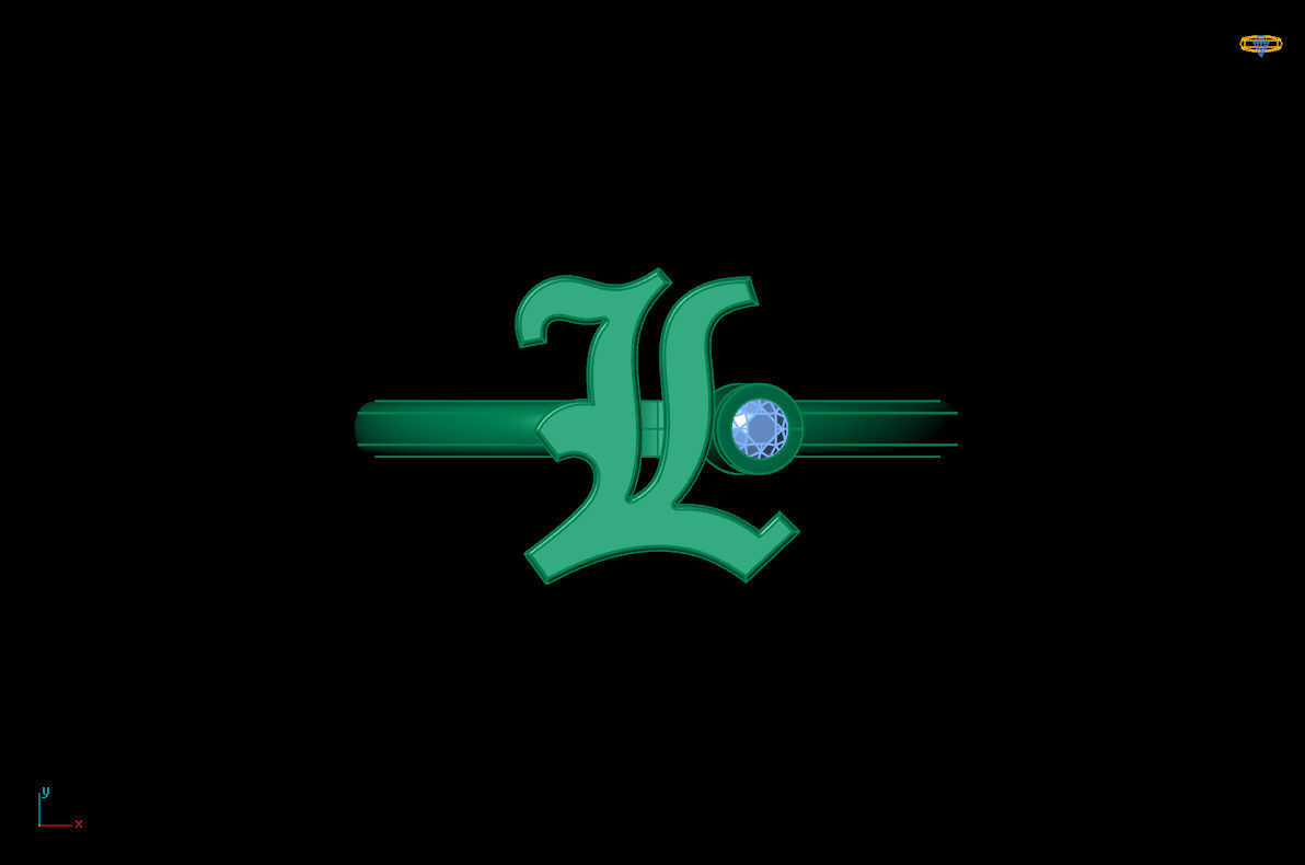 - Old English font ring L 3D print model_6