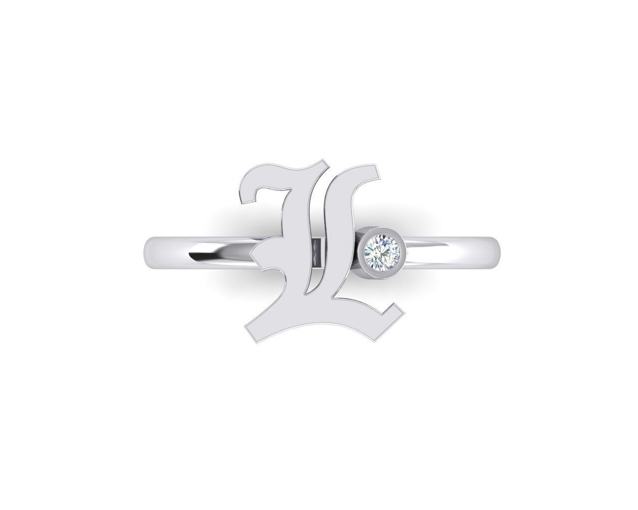 - Old English font ring L 3D print model_4