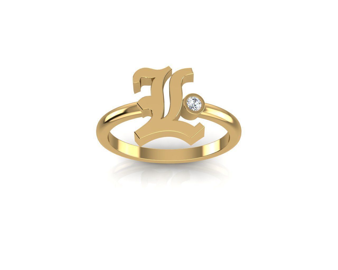 - Old English font ring L 3D print model_1