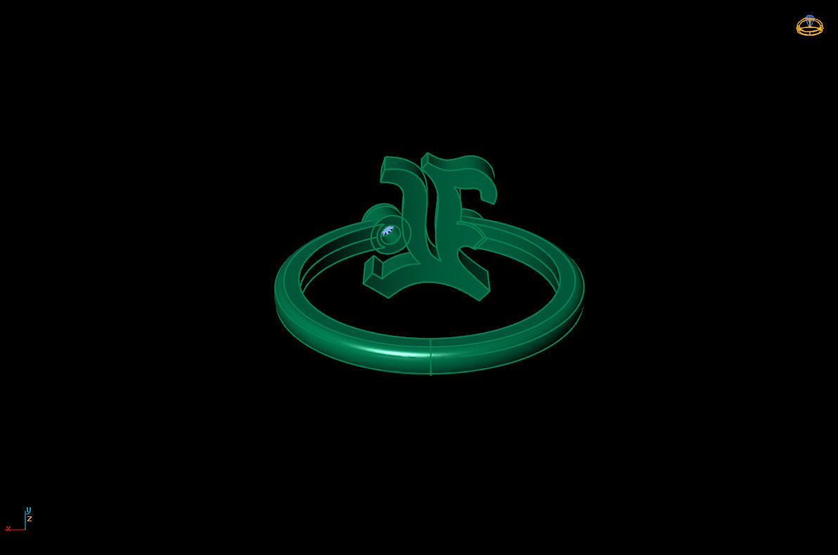- Old English font ring L 3D print model_10