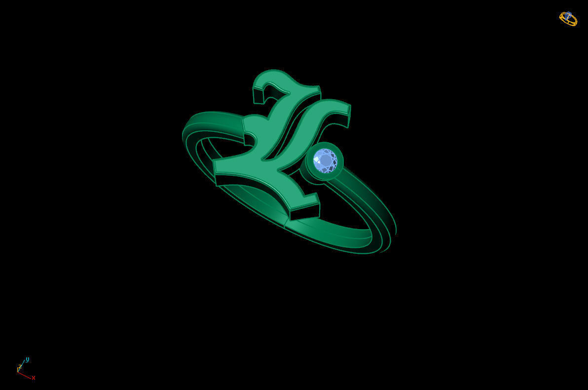 - Old English font ring L 3D print model_9