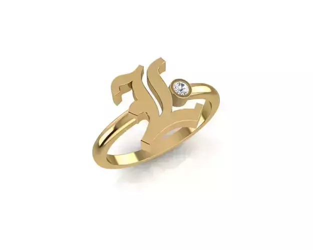 - Old English font ring L 3D print model