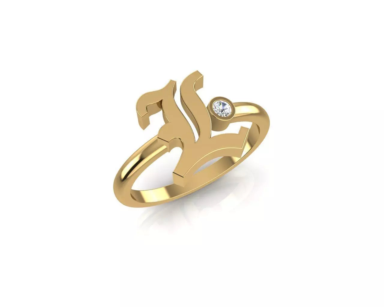 - Old English font ring L 3D print model_0
